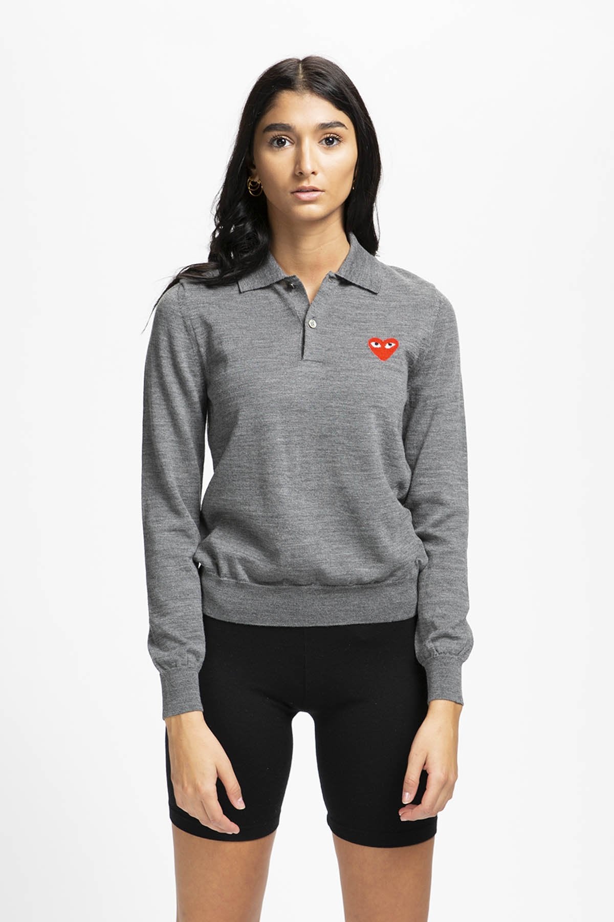Women's Intarsia Knit Polo Pullover