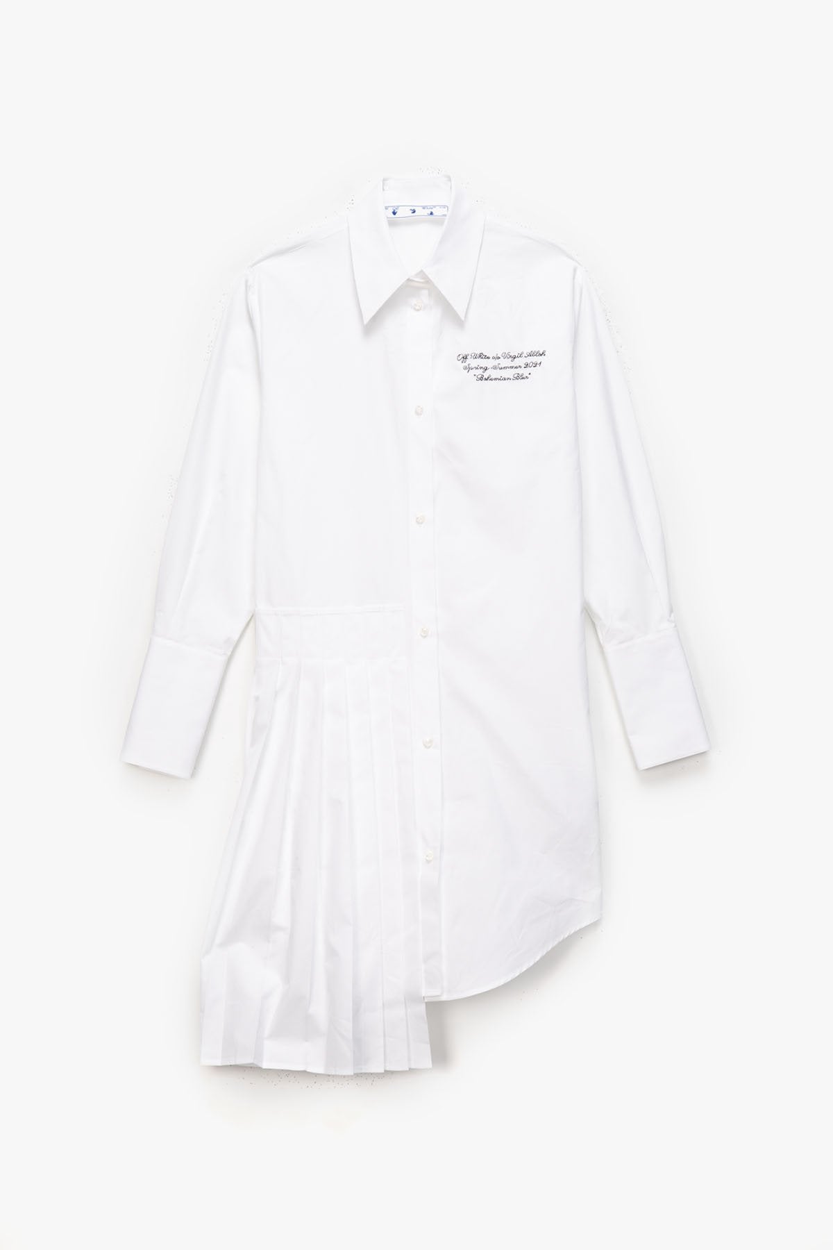 Women's Poplin Plisse Shirt Dress