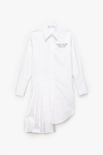 Women's Poplin Plisse Shirt Dress