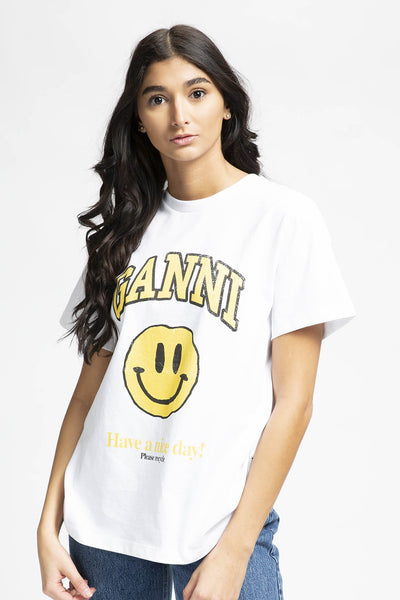 Women's Basic Cotton Smiley T-Shirt